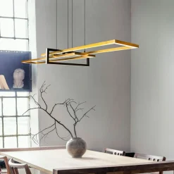 Salinas hengelampe, messingfarget, metall, 110 cm lang