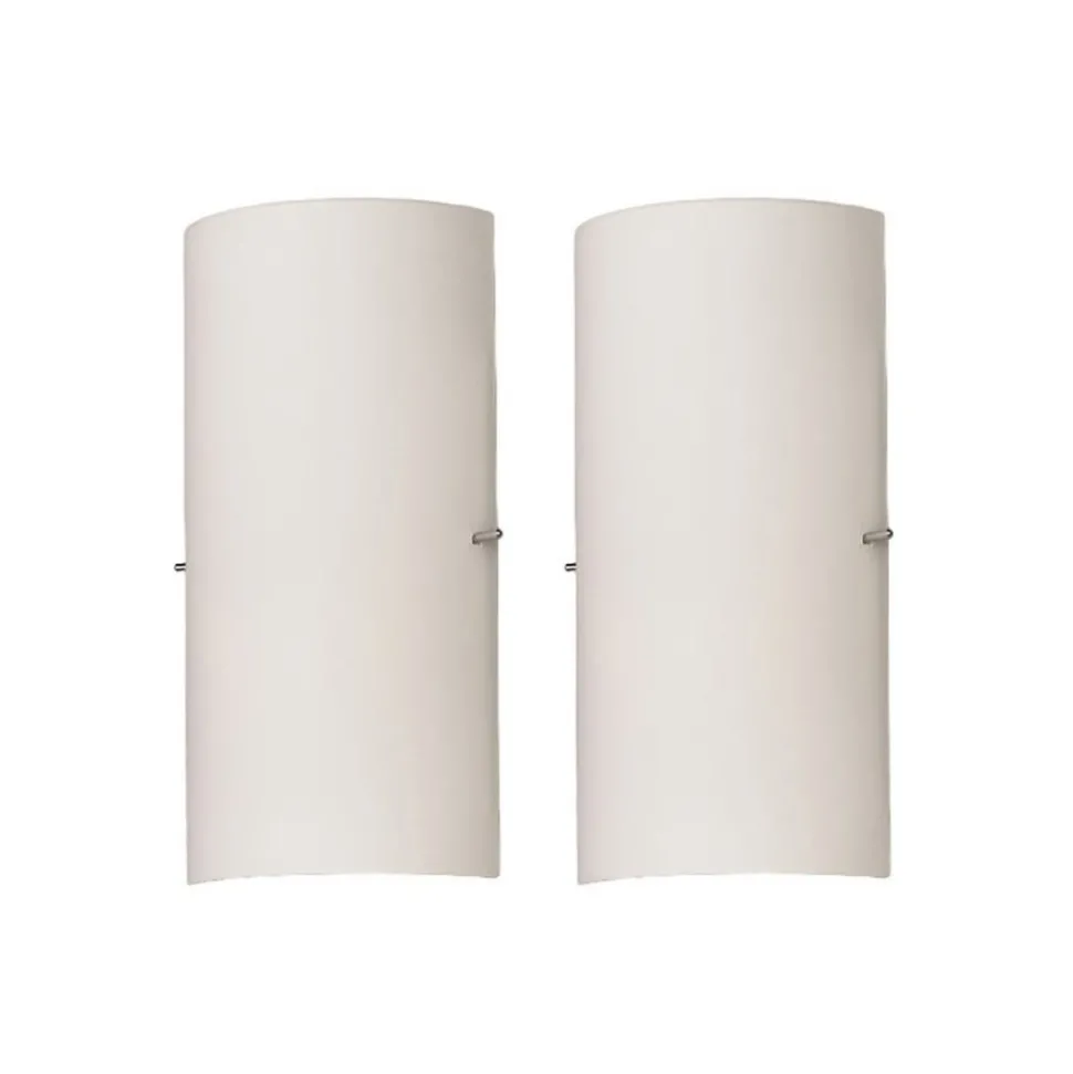 Sidra halvsirkelformet vegglampe i glass, sett med 2 stk