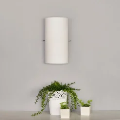 Sidra halvsirkelformet vegglampe i glass, sett med 2 stk