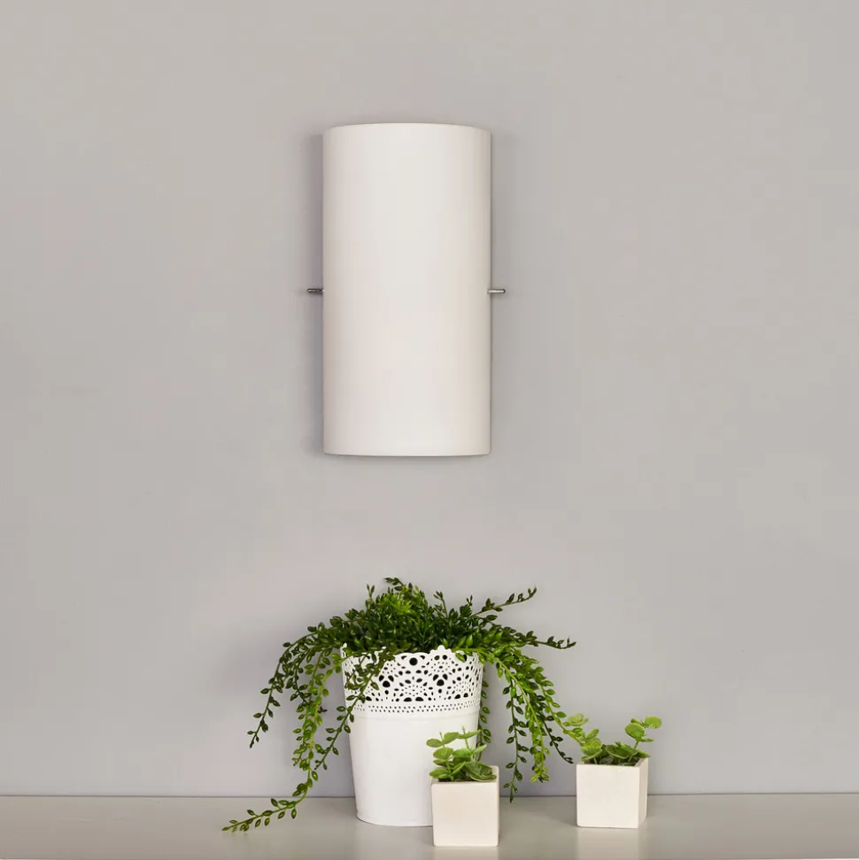 Sidra halvsirkelformet vegglampe i glass, sett med 2 stk