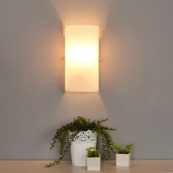 Sidra halvsirkelformet vegglampe i glass, sett med 2 stk