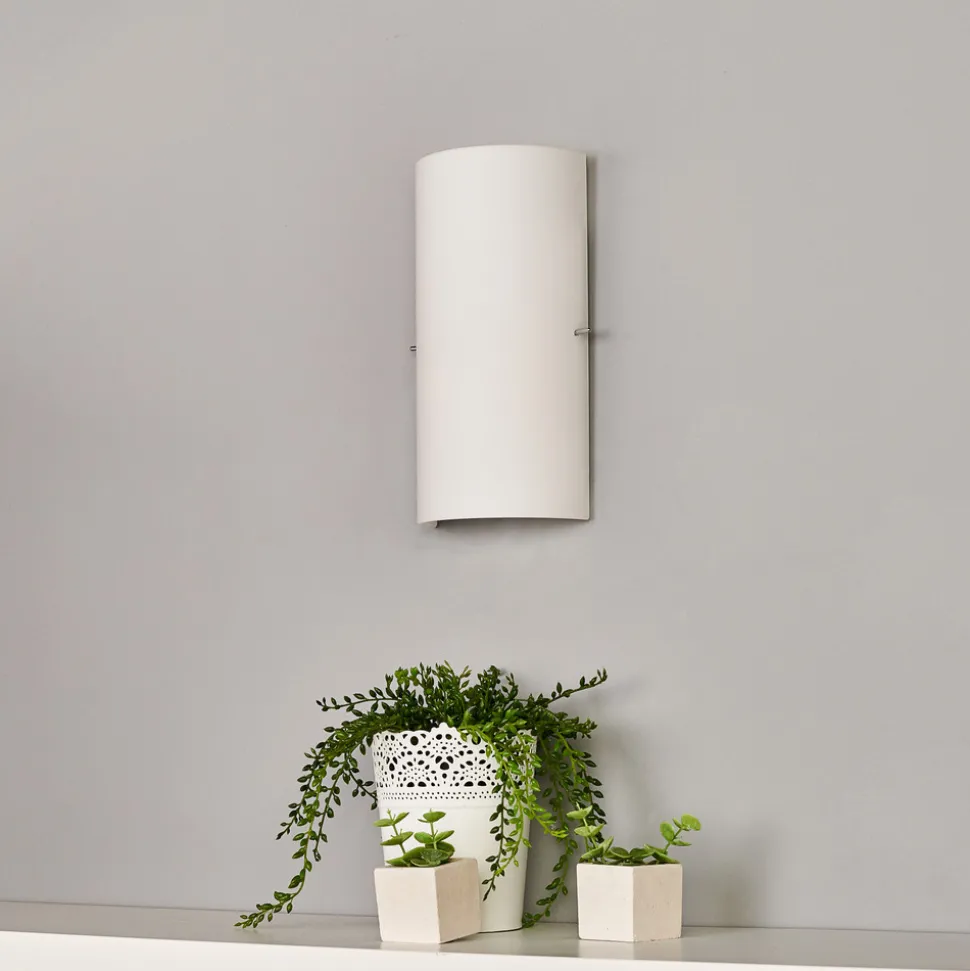 Sidra halvsirkelformet vegglampe i glass, sett med 2 stk