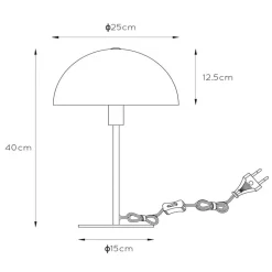 Siemon bordlampe i stål, Ø 25 cm, okergult