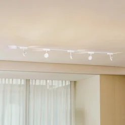 Skinnesystem 48 V Lumaro, spot, 5 lyskilder, hvit, Ø7cm, dimbar