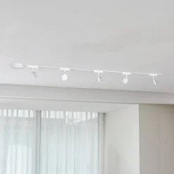 Skinnesystem 48 V Lumaro, spot, 5 lyskilder, hvit, Ø7cm, dimbar