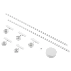 Skinnesystem 48 V Lumaro, spot, 5 lyskilder, hvit, Ø7cm, dimbar