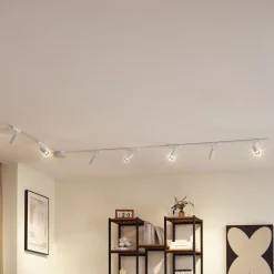 Skinnesystem 48 V Lumaro, spots, 7 lyskilder, hvit, Ø4cm, dimbar