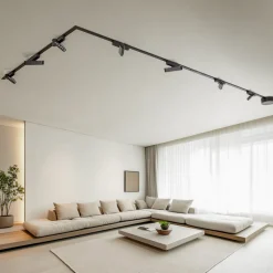 Skinnesystem Lumaro, lyskilder, 7 lyskilder, svart, 48 V, dimbar