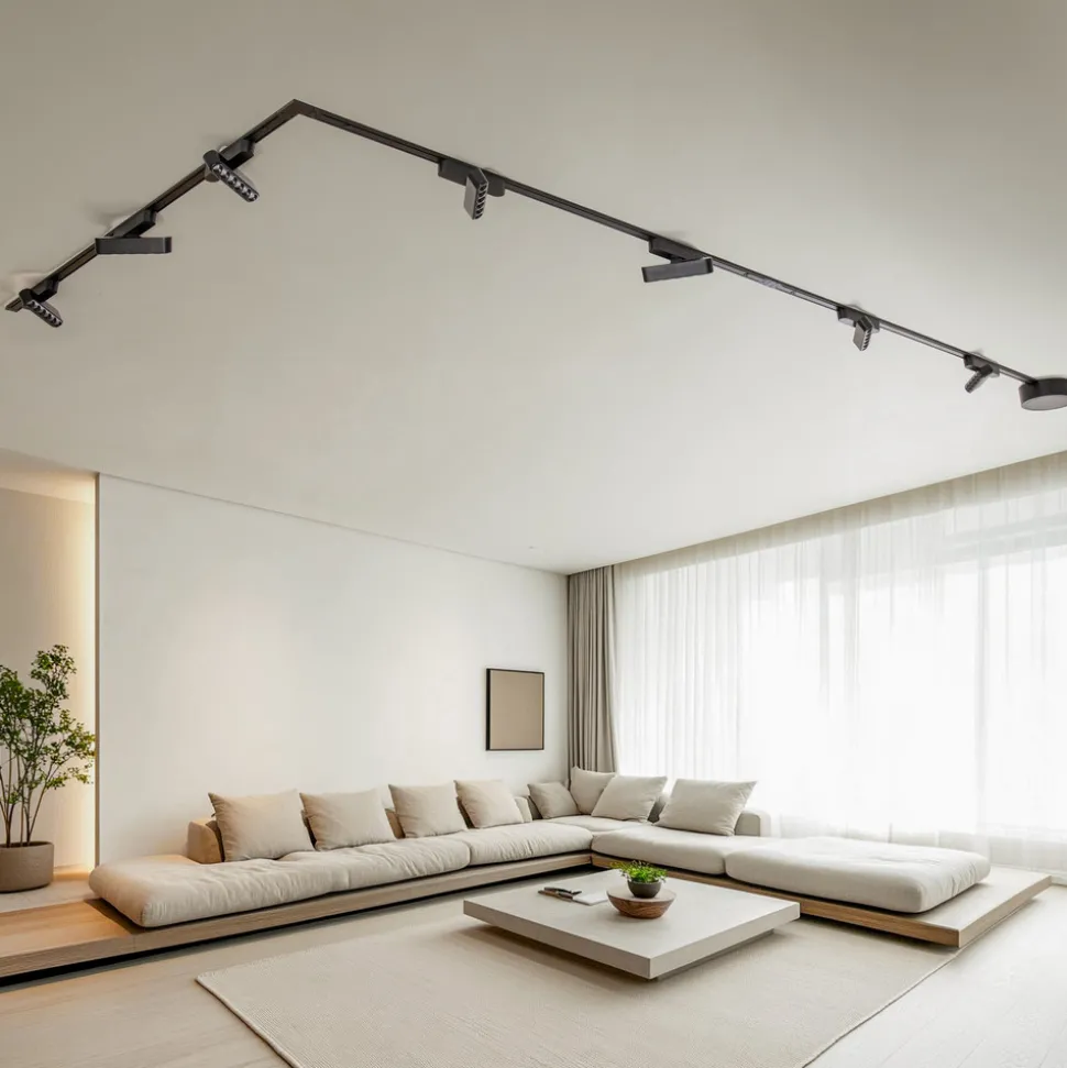 Skinnesystem Lumaro, lyskilder, 7 lyskilder, svart, 48 V, dimbar