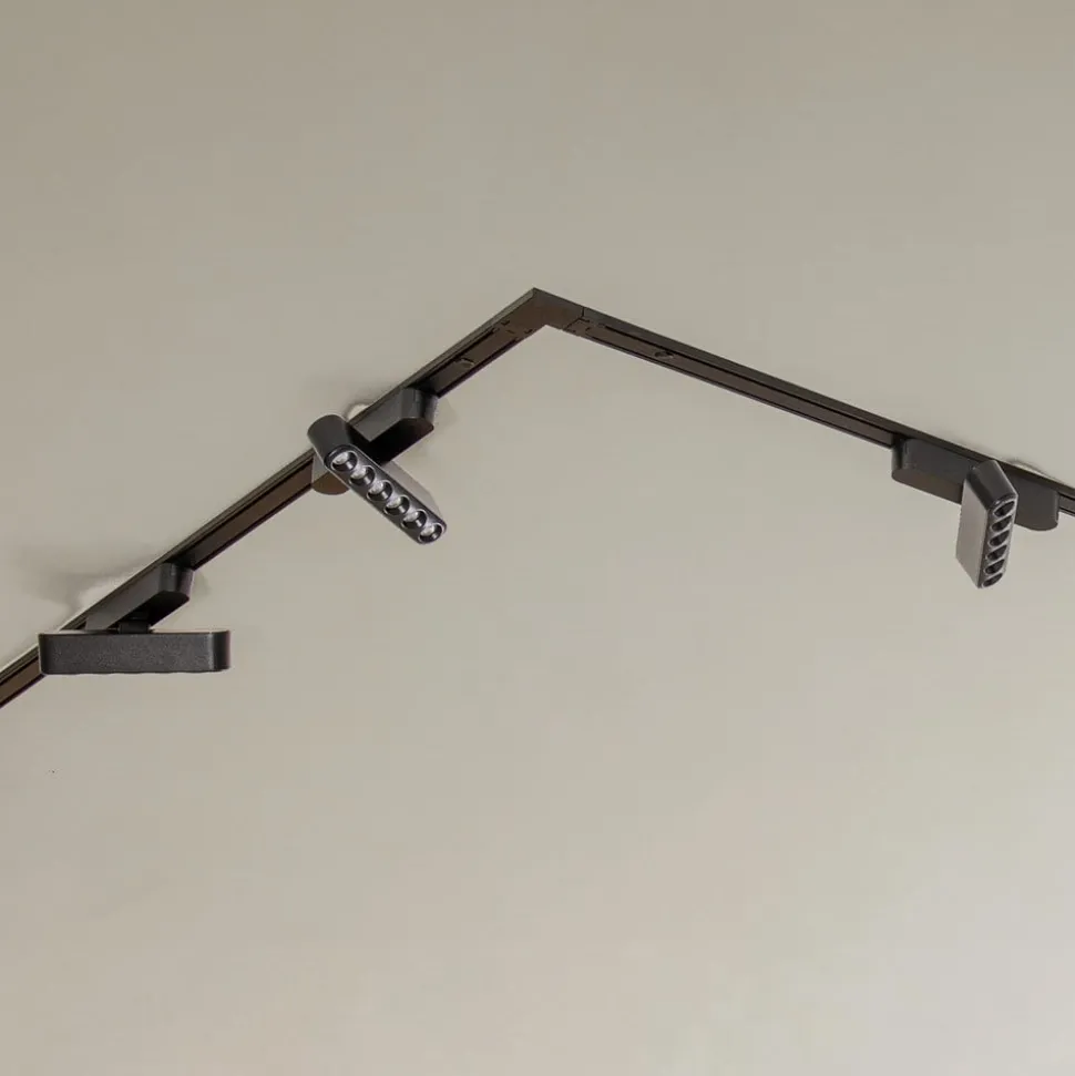 Skinnesystem Lumaro, lyskilder, 7 lyskilder, svart, 48 V, dimbar