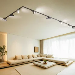 Skinnesystem Lumaro, lyslist, 7 lyskilder, svart, 48 V, dimbar