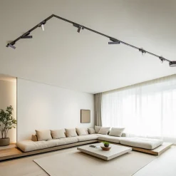 Skinnesystem Lumaro, lyslist, 7 lyskilder, svart, 48 V, dimbar