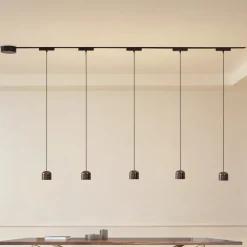 Skinnesystem 48V Lumaro, pendel, sylinder, 5 lyskilder, svart