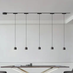 Skinnesystem 48V Lumaro, pendel, sylinder, 5 lyskilder, svart