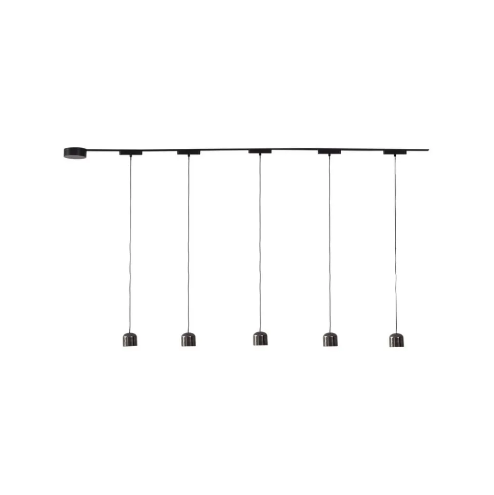 Skinnesystem 48V Lumaro, pendel, sylinder, 5 lyskilder, svart