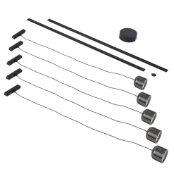 Skinnesystem 48V Lumaro, pendel, sylinder, 5 lyskilder, svart