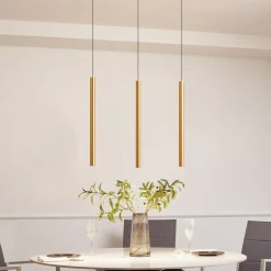 Skinnesystem 48V Lumaro, pendel, rørpære, 3 lyskilder, gull, CCT