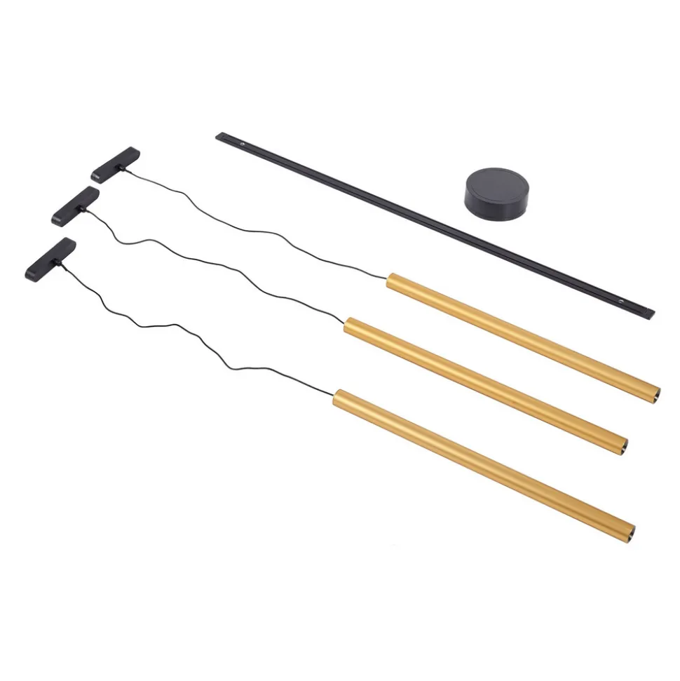 Skinnesystem 48V Lumaro, pendel, rørpære, 3 lyskilder, gull, CCT