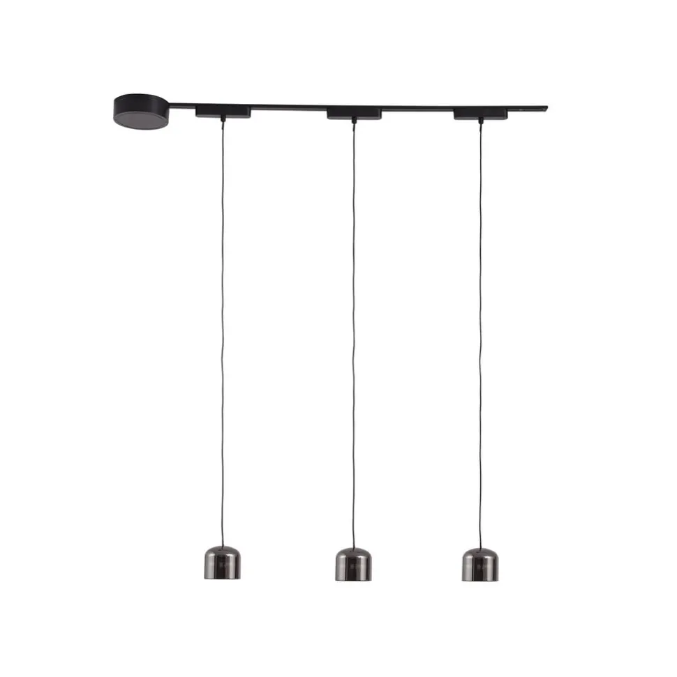 Skinnesystem 48V Lumaro, pendel, sylinder, 3 lyskilder, svart