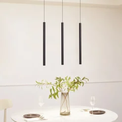 Skinnesystem 48V Lumaro, pendel, rørpære, 3 lyskilder, svart
