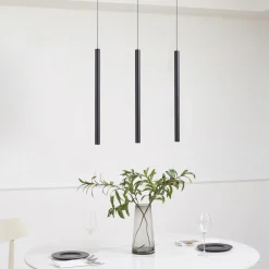 Skinnesystem 48V Lumaro, pendel, rørpære, 3 lyskilder, svart