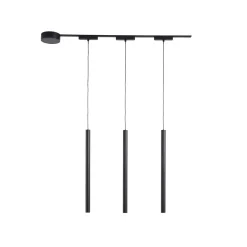 Skinnesystem 48V Lumaro, pendel, rørpære, 3 lyskilder, svart