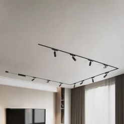 Skinnesystem 48V Lumaro, spots, 11 lyskilder, svart, Ø4cm, dimbar