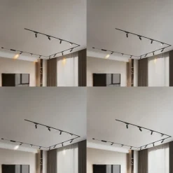 Skinnesystem 48V Lumaro, spots, 11 lyskilder, svart, Ø4cm, dimbar