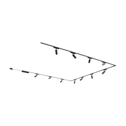 Skinnesystem 48V Lumaro, spots, 11 lyskilder, svart, Ø4cm, dimbar