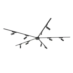 Skinnesystem 48V Lumaro, spot, 10 lyskilder, svart, Ø 4cm