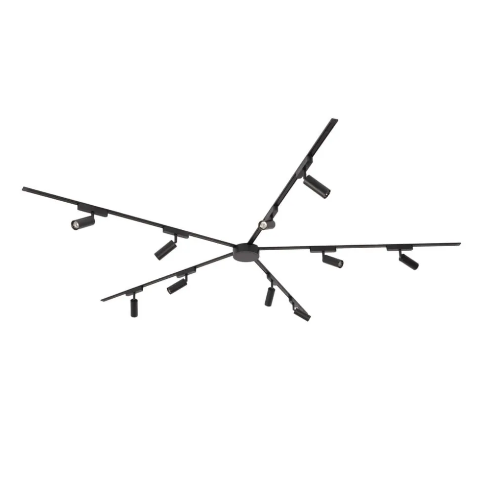 Skinnesystem 48V Lumaro, spot, 10 lyskilder, svart, Ø 4cm