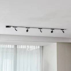 Skinnesystem 48V Lumaro, spot, 5 lyskilder, svart, Ø 7,3 cm