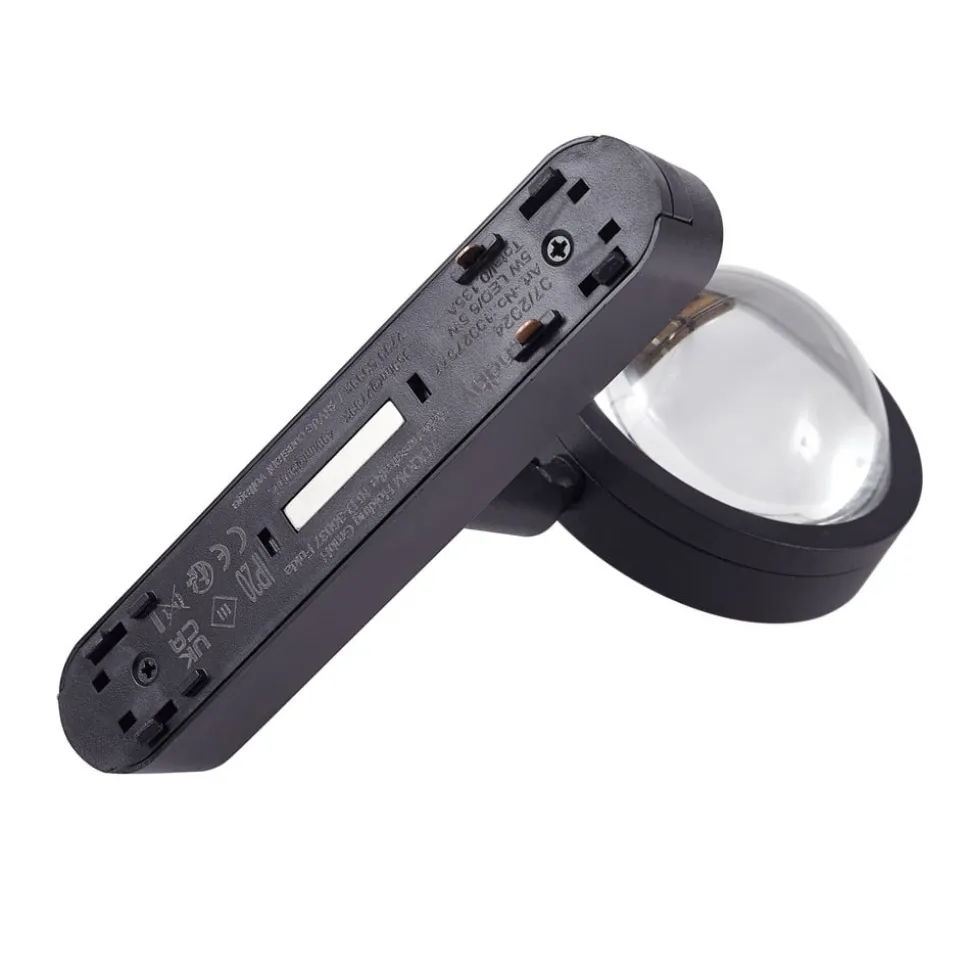 Skinnesystem 48V Lumaro, spot, 5 lyskilder, svart, Ø 7,3 cm