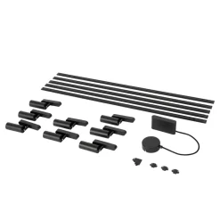 Skinnesystem 48V Lumaro, spots, 9 lyskilder, svart, 13,1 cm, dimbar