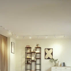 Skinnesystem 48V Lumaro, spots, 9 lyskilder, hvit, Ø4cm, 25cm, dimbar