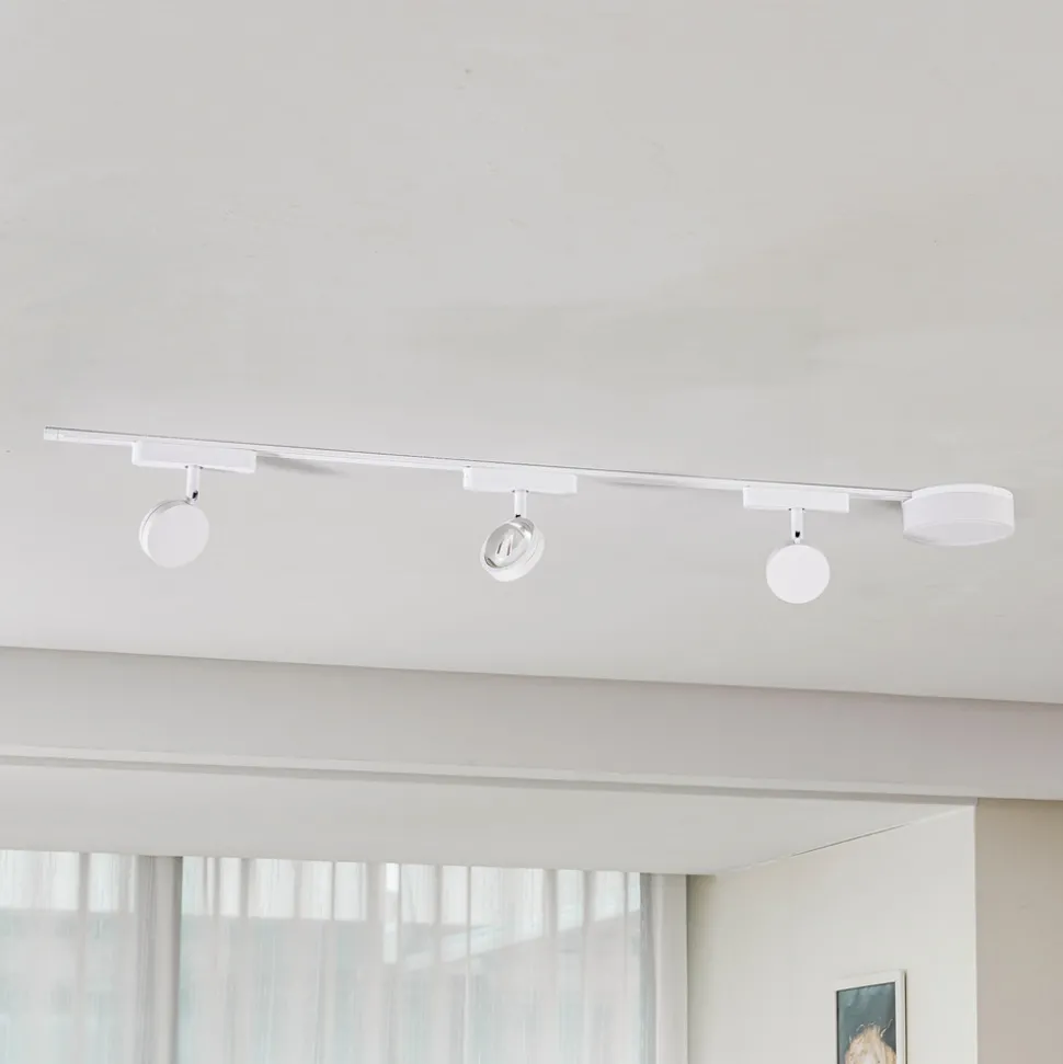 Skinnesystem 48V Lumaro, spotlights, 3 lyskilder, hvit, Ø 7,3 cm