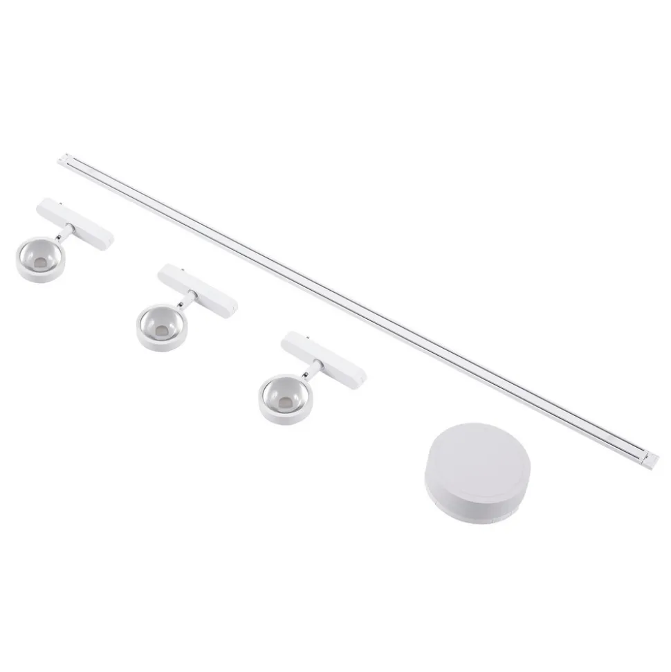 Skinnesystem 48V Lumaro, spotlights, 3 lyskilder, hvit, Ø 7,3 cm