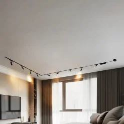 Skinnesystem 48V Lumaro, spots, 9 lyskilder, svart, 25,7 cm, dimbar