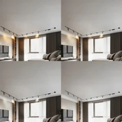 Skinnesystem 48V Lumaro, spots, 9 lyskilder, svart, 25,7 cm, dimbar