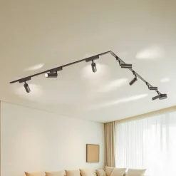 Skinnesystem 48V Lumaro, spots, 7 lyskilder, svart, Ø 4cm