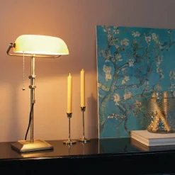 Skrivebordslampe Ancilla justerbar bronse/gul