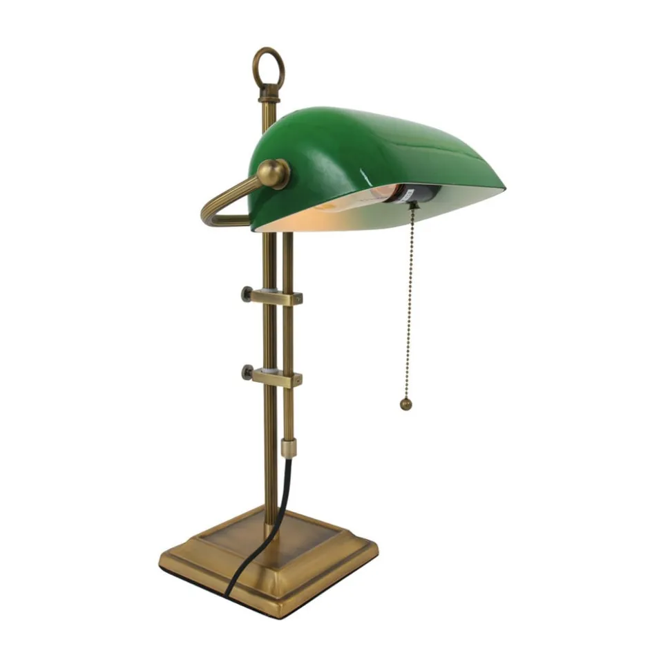 Skrivebordslampe Ancilla, justerbar bronse/grønn