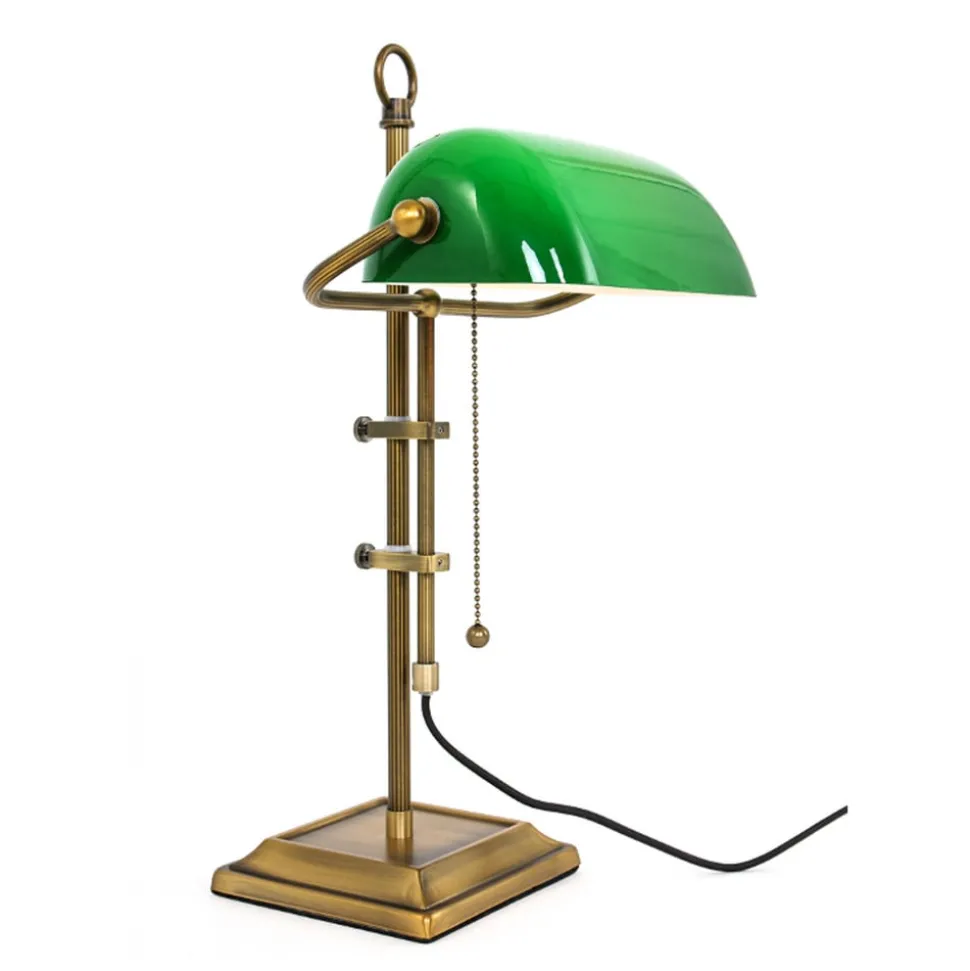 Skrivebordslampe Ancilla, justerbar bronse/grønn