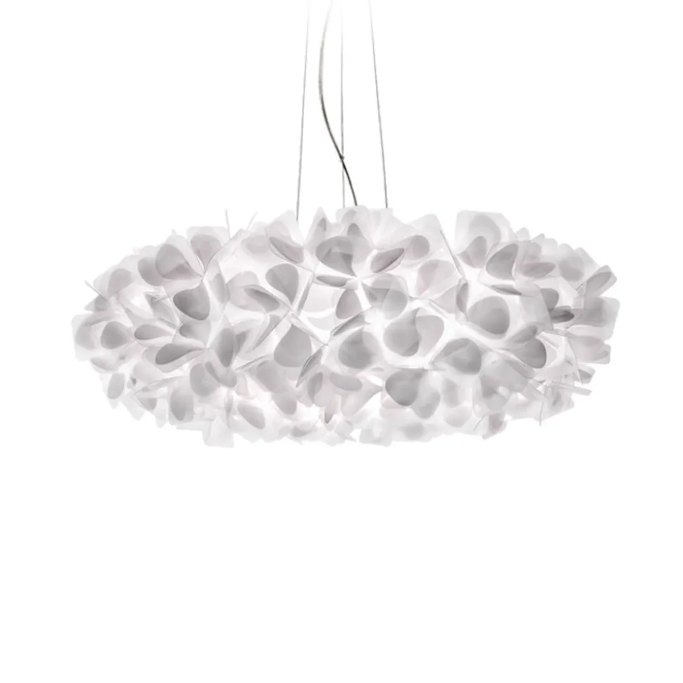 Slamp hengelampe Clizia Mama Non Mama, Ø78 cm, hvit/klar