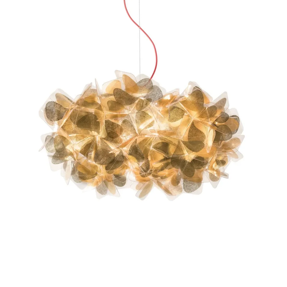 Slamp hengelampe Clizia Mama Non Mama, Ø53cm, gull/rød