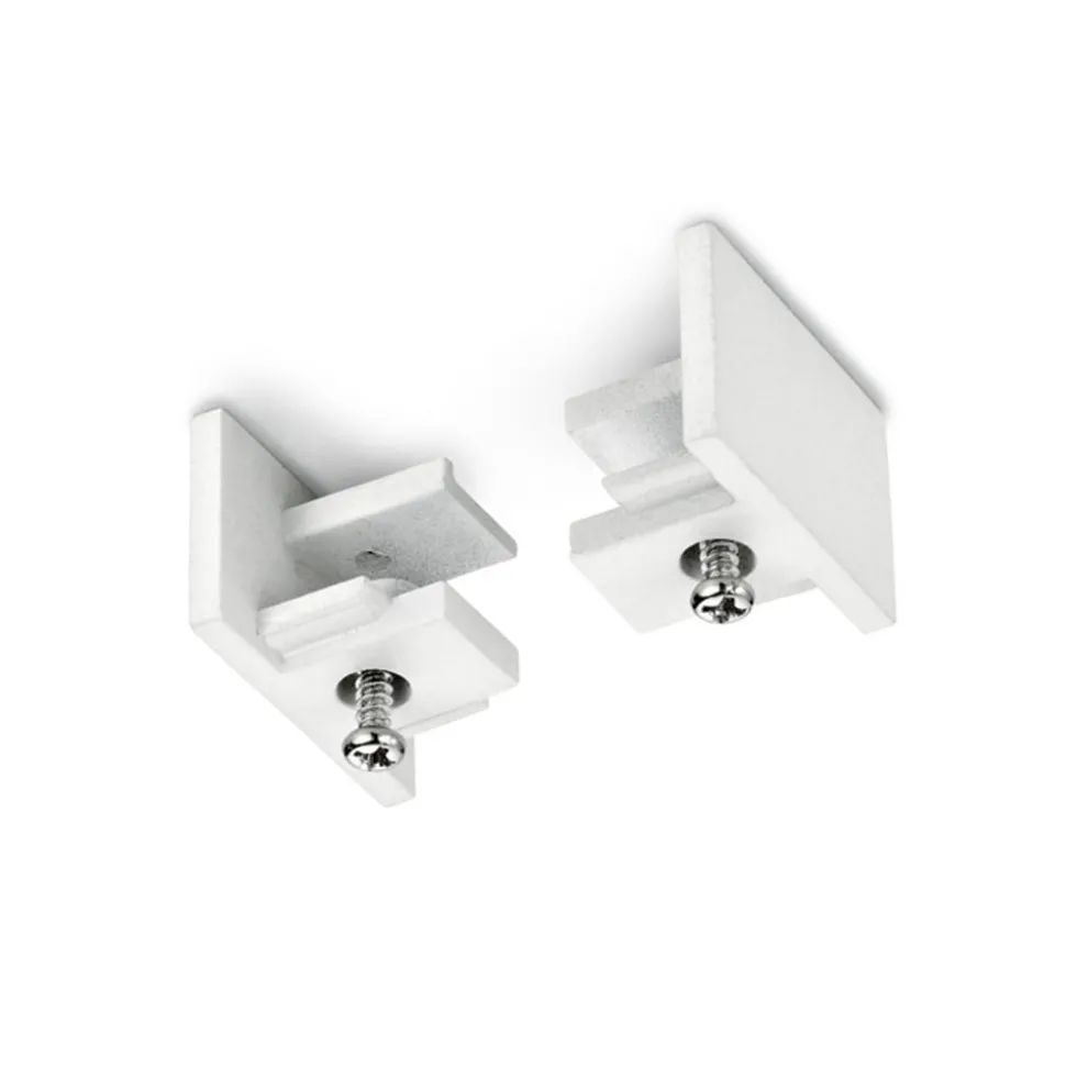 Sluttstykke for 2-faset skinne DUOline, hvit