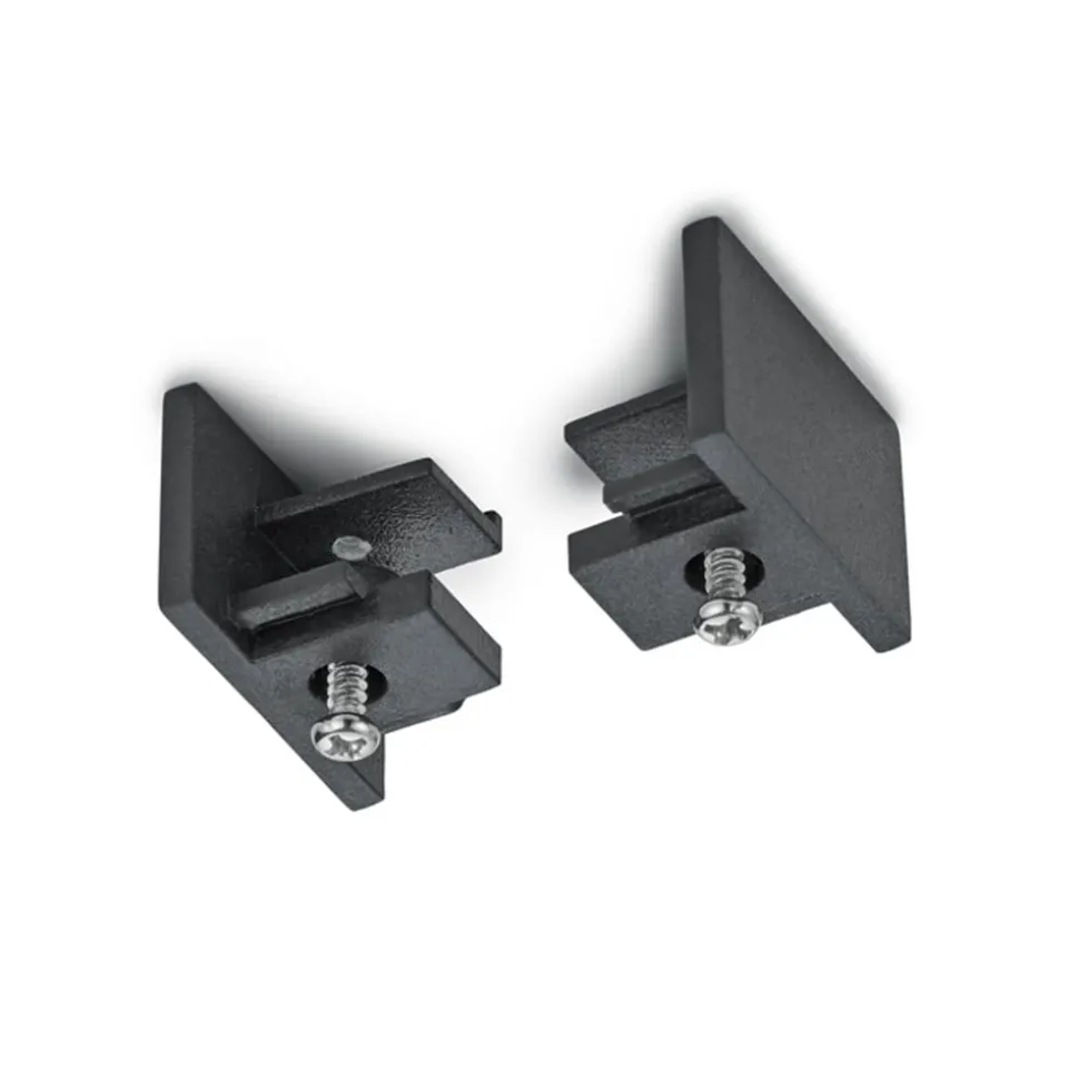 Sluttstykke for 2-faset skinne DUOline, svart