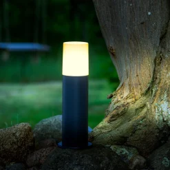 Sokkellampe Aberdeen, høyde 35 cm, antrasitt, stål