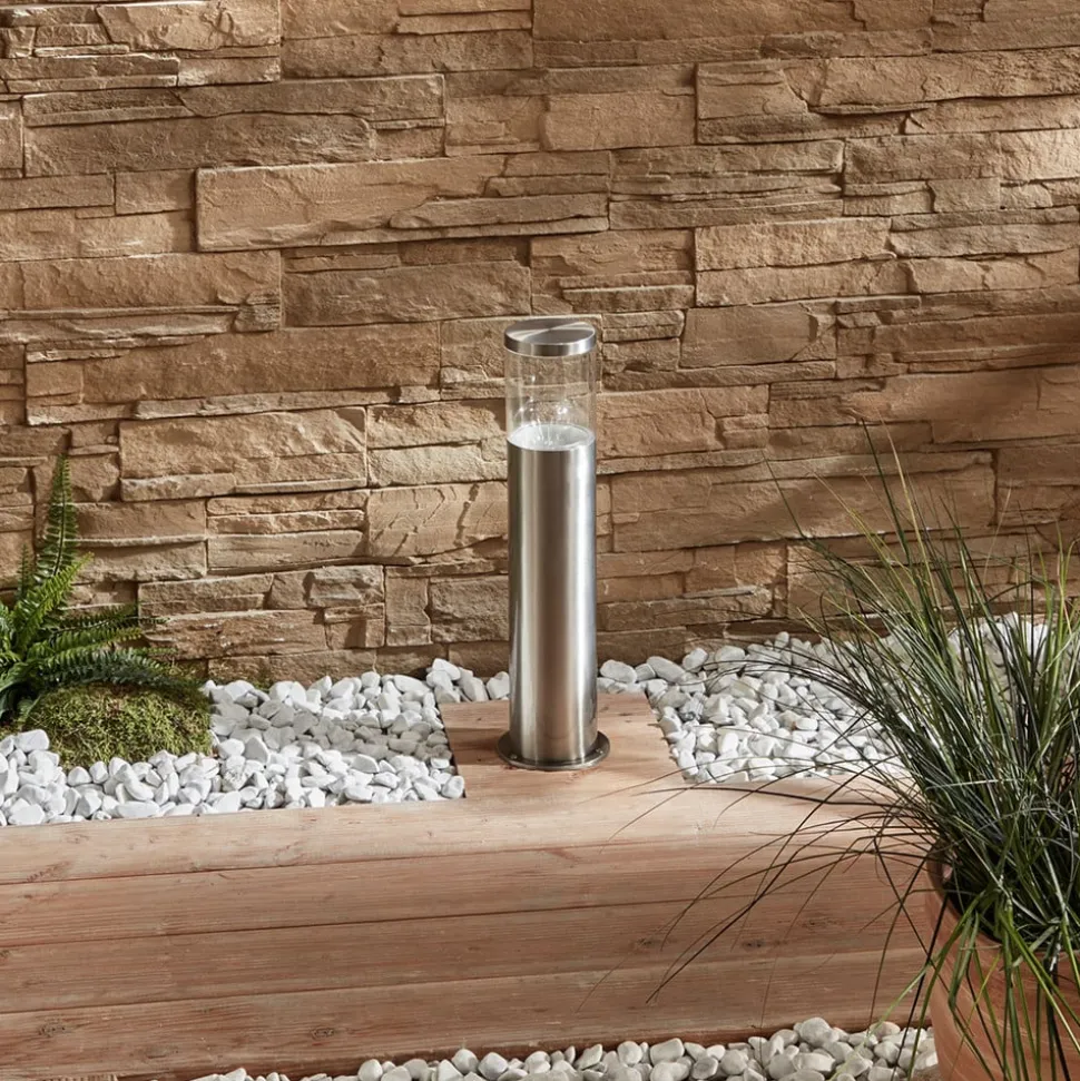 Sokkellampe Hanneli i stål, rund