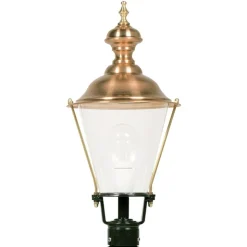 Sokkellampe K4b med kobber, grønn